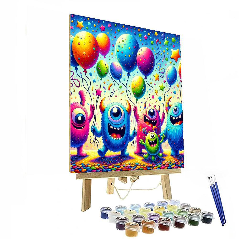 Funky Monster Creatures Paint By Numbers Art