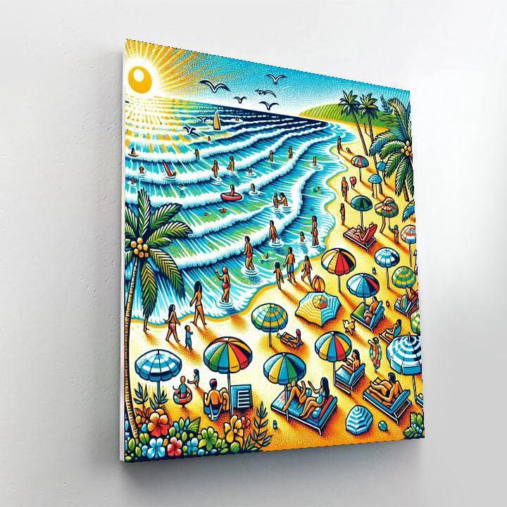 Vibrant Beach Retreat Painting By Numbers Kit
