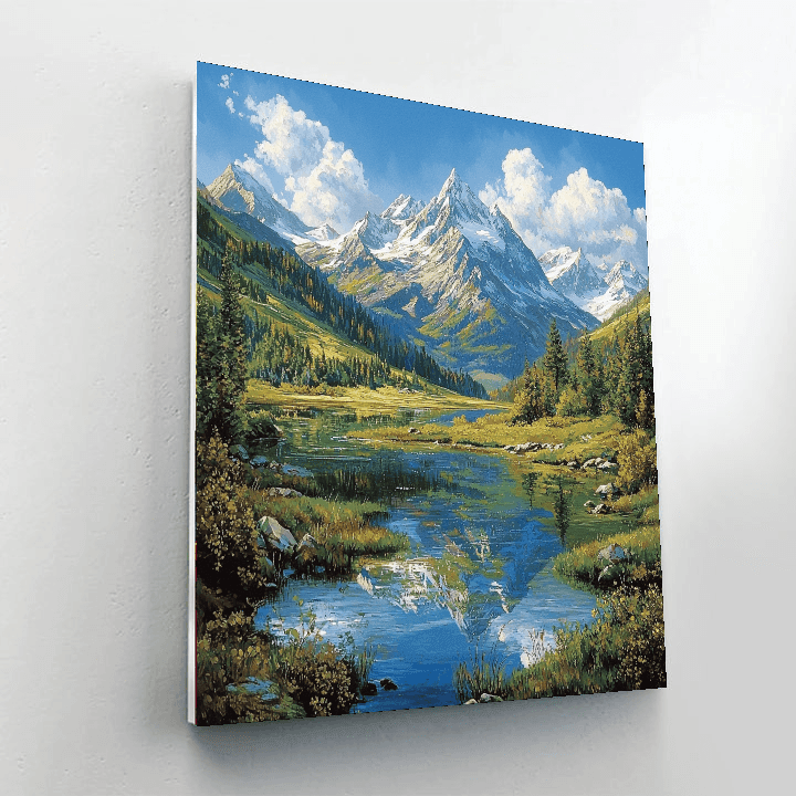 Albert Bierstadt Inspired Misty Mountain Peaks  Painting By Numbers Kit