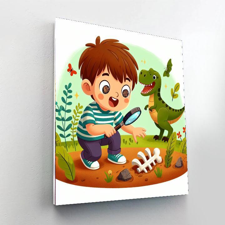 Dinosaur Fossil Hunt Painting Number Kit