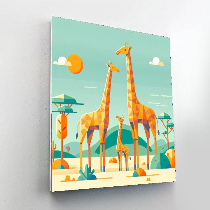 Giraffes' Tall Tale Painting Number Kit