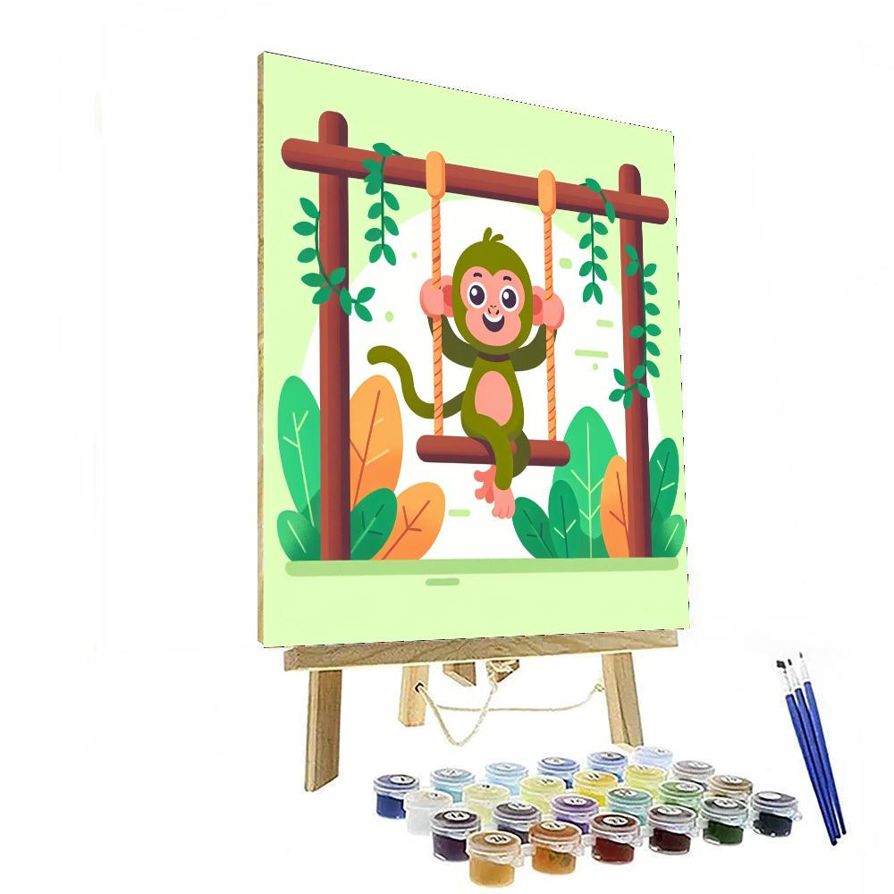 Playful Monkey's Jungle Gym Numbered Painting Kits