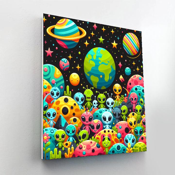 Alien Safari In Space Number Painting