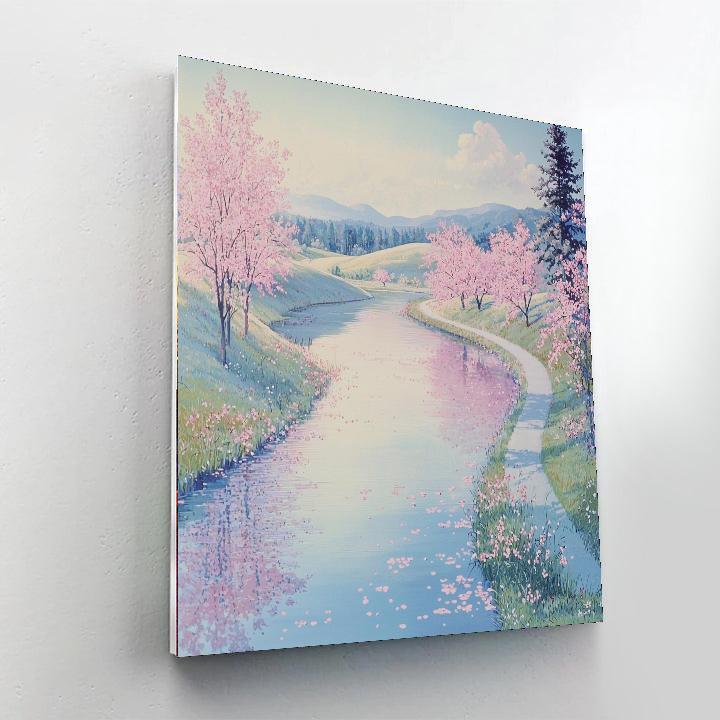 Utagawa Hiroshige Inspired Whispering Riverbend Serenity  Painting Number Kit