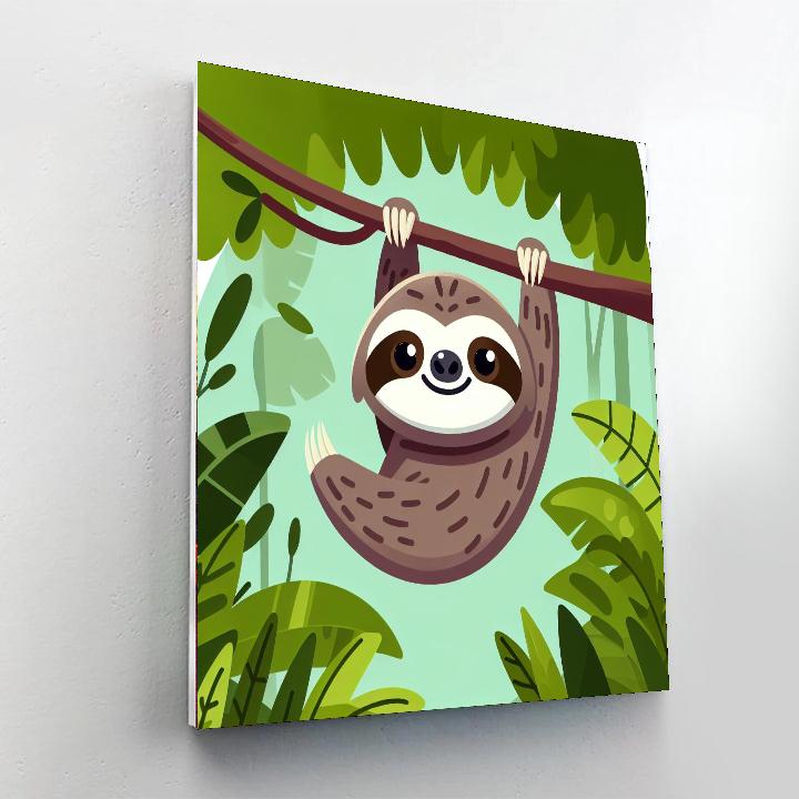 Swinging Sloth Paint By Numbers Art