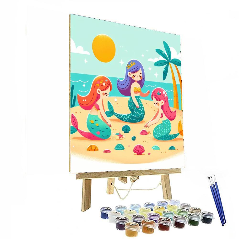 Beachside Mermaid Fantasy Painting Number Kit