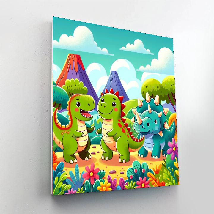 Dinosaur Doodle Adventure Paint By Numbers Art