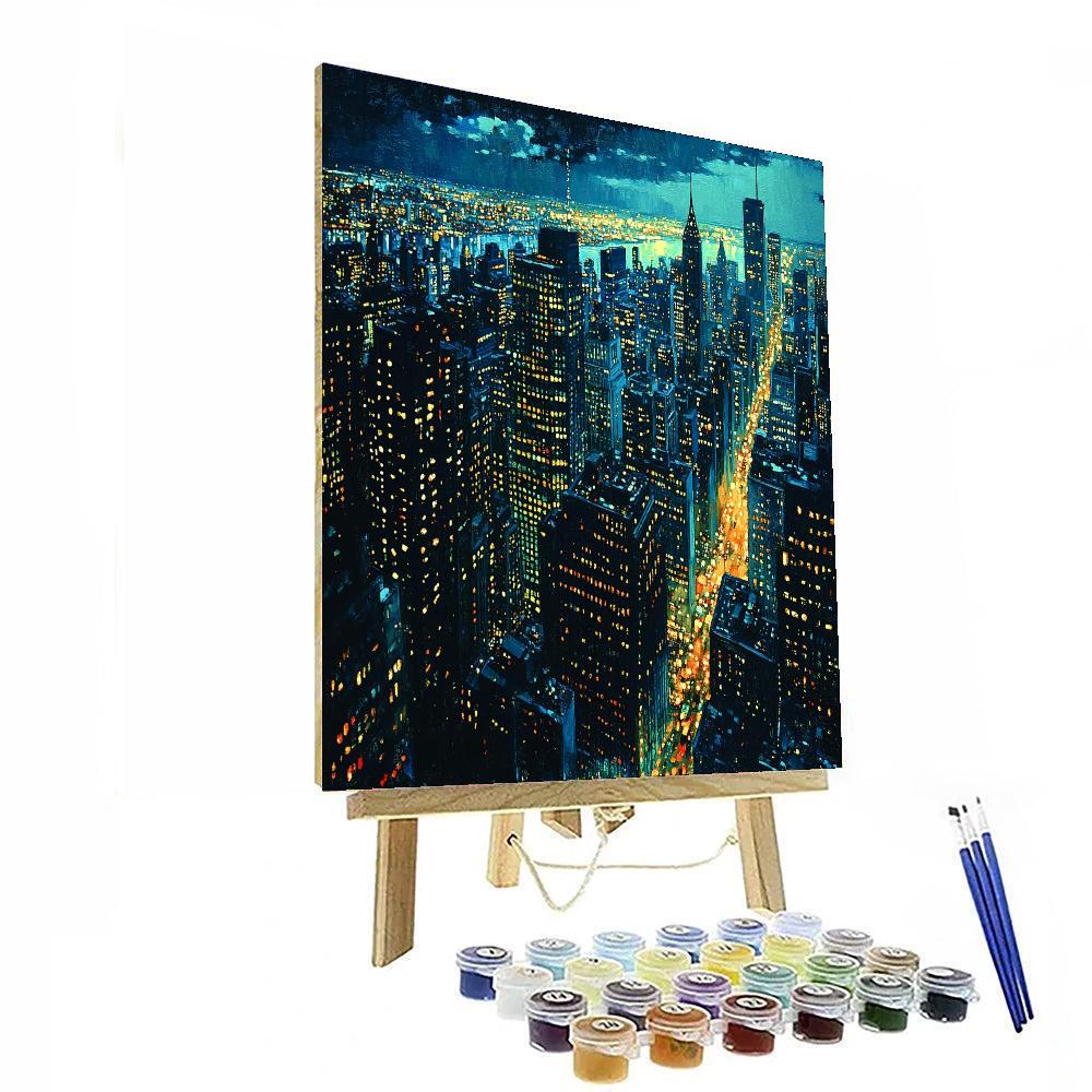 Edward Hopper Inspired Urban Nightscape Vibes  Painting Number Kit