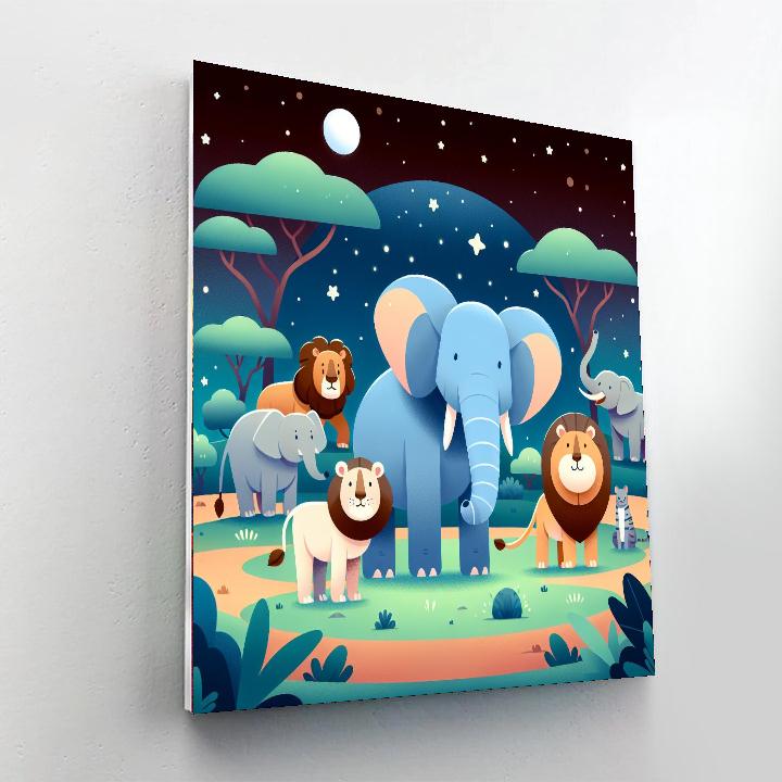 Starry Safari Expedition Paint By Numbers Art