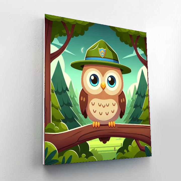 Forest Conservation Owl Number Painting