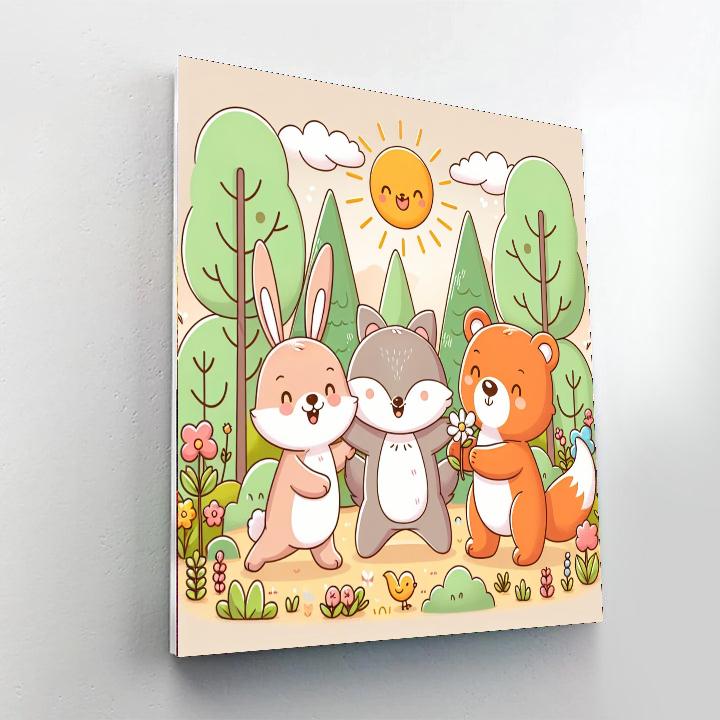 Adorable Woodland Critters Numbered Painting Kits