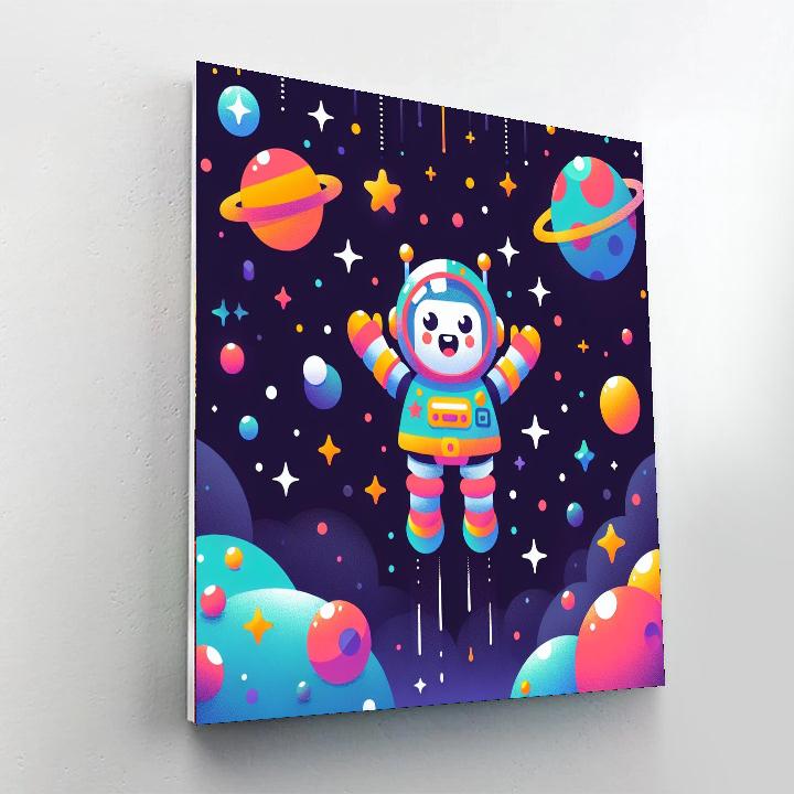 Robot Space Mission Painting Number Kit