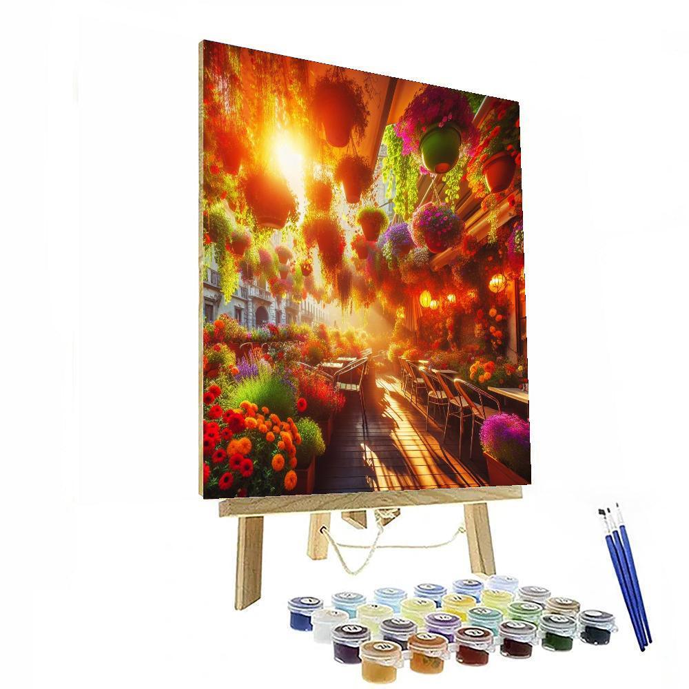 Sunlit Floral Terrace Number Painting