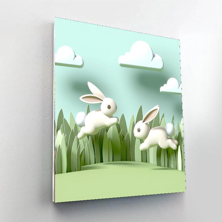 Bouncing Bunny Ballet Number Painting