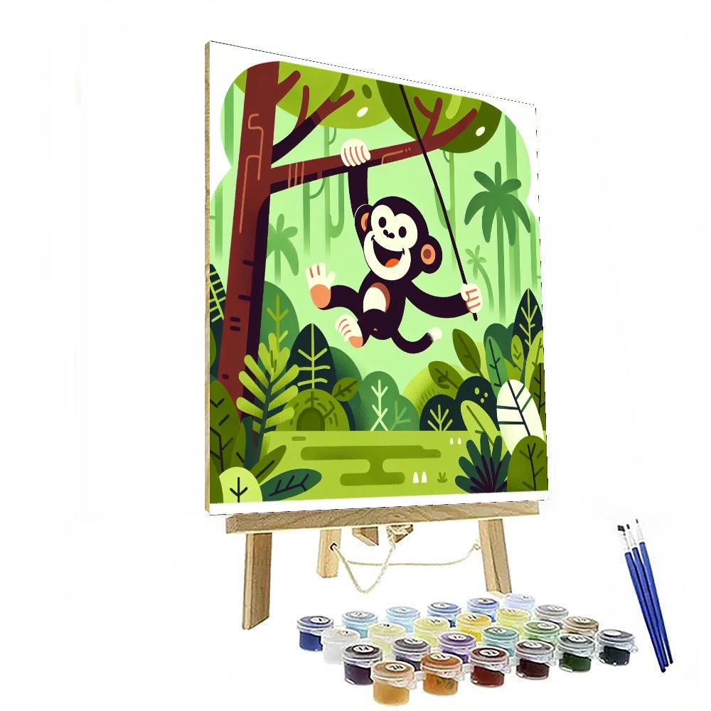Playful Chimpanzee DIY Paint By Numbers