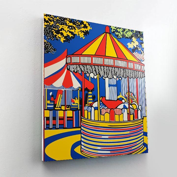 Roy Lichtenstein Inspired Retro Urban Carnival  Number Painting