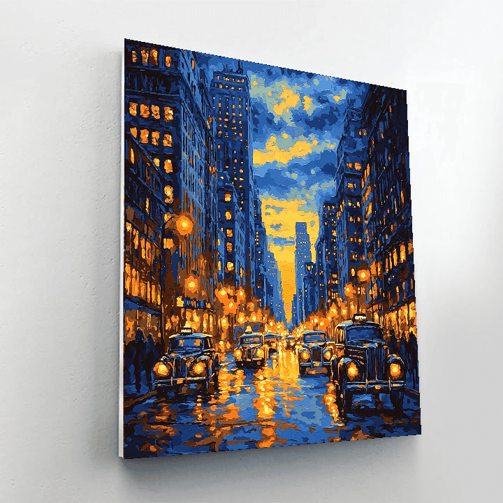 Edward Hopper Inspired Dramatic City Lights At Dusk  Paint By Numbers
