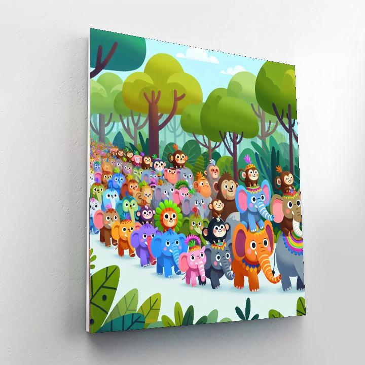 Festive Jungle Parade Numbered Painting Kits