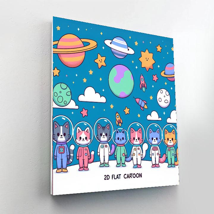 Space Invader Cats Numbered Painting Kits