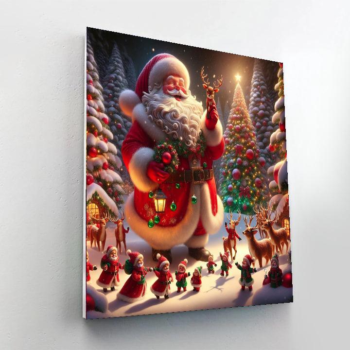 Santa's Joyful Arrival DIY Paint By Numbers