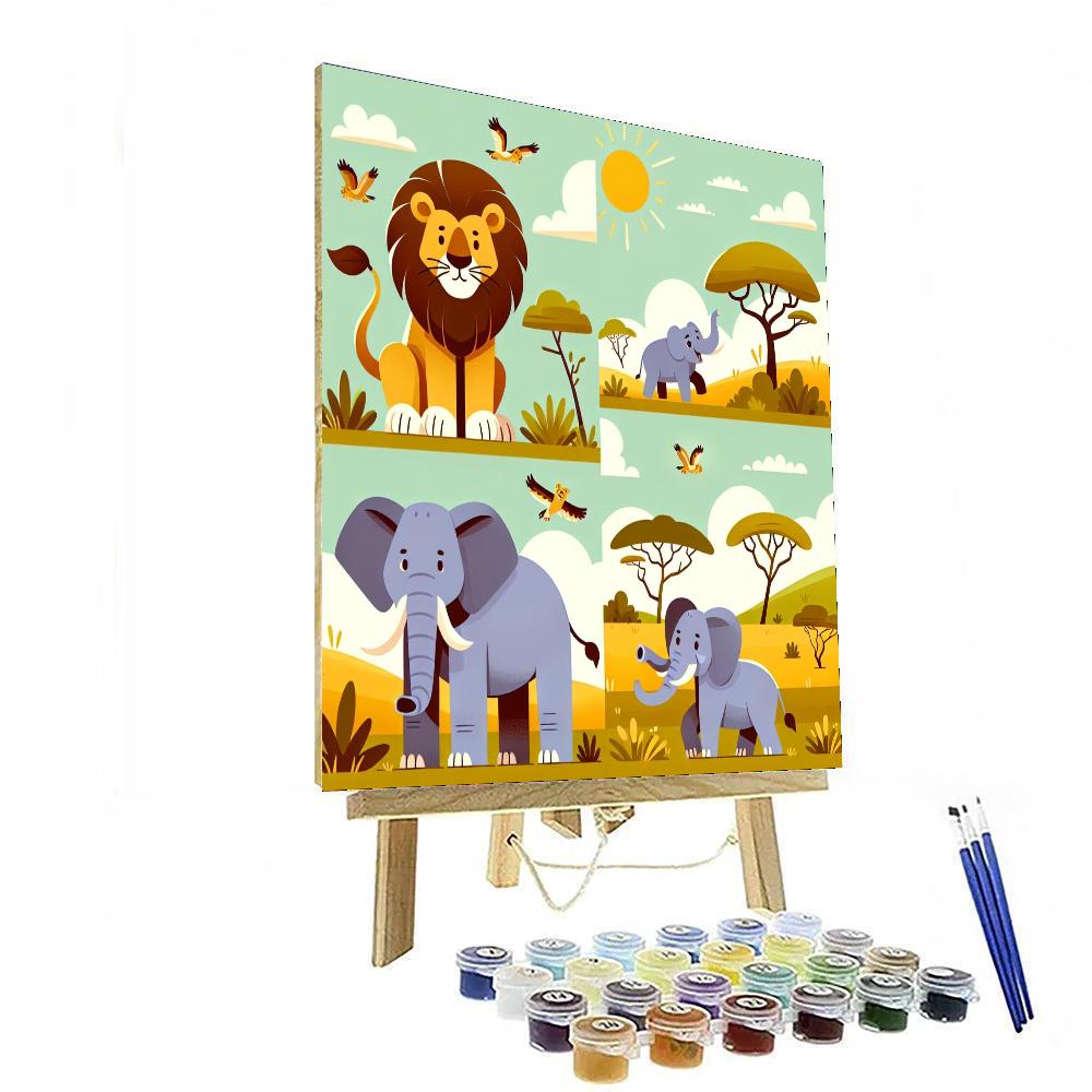 Sunlit Safari Soiree Paint By Numbers Art