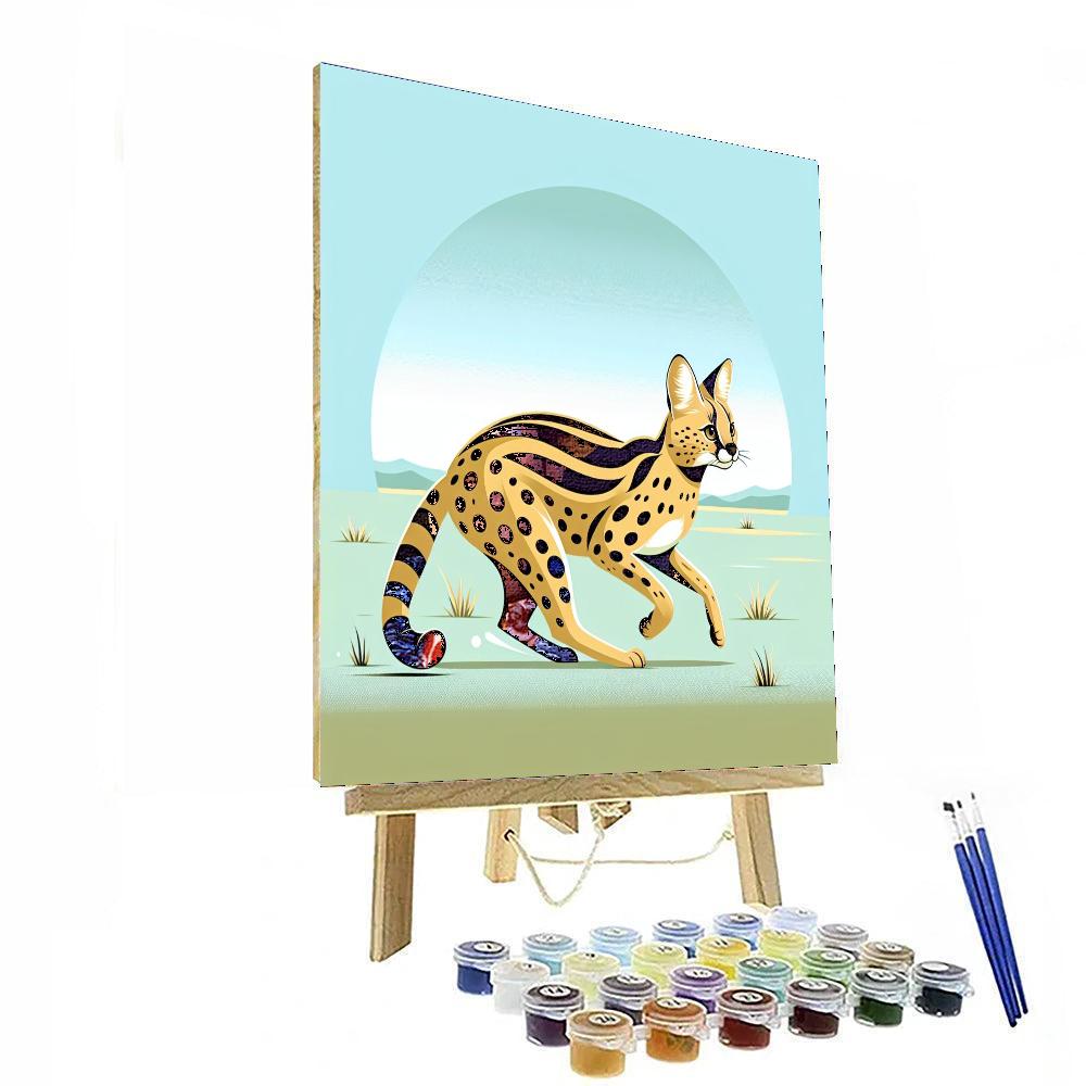 Spirited Serval Paint By Numbers Art