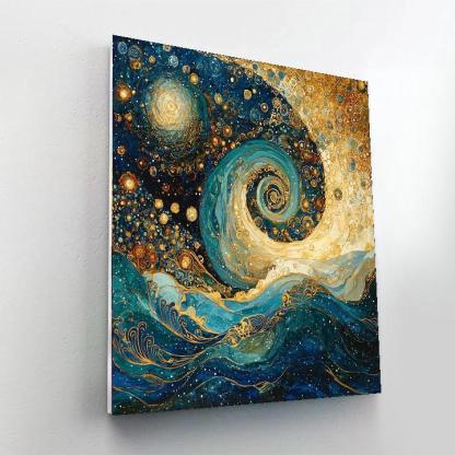 Gustav Klimt Inspired Celestial Symbiosis  Number Painting