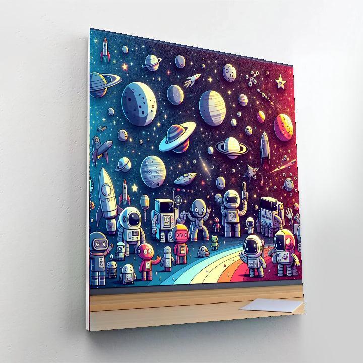 Fun With Space Robots Painting By Numbers Kit