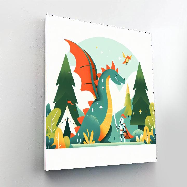 Enchanted Dragon Tale Painting Number Kit