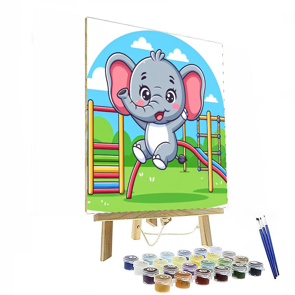 Jungle Gym Elephant Paint By Numbers Art