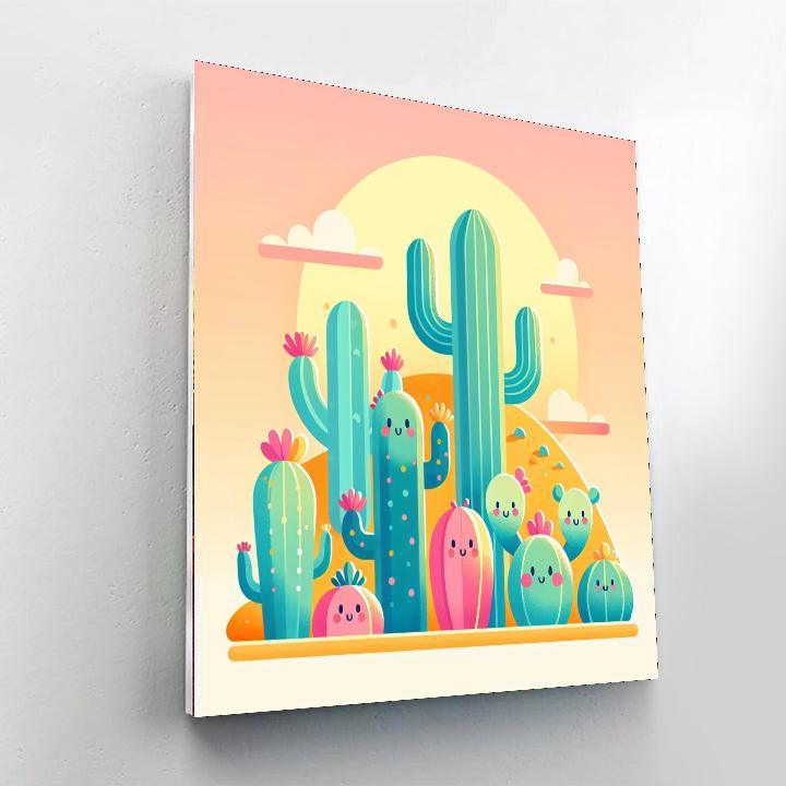 Cheerful Cactus Patch DIY Paint By Numbers