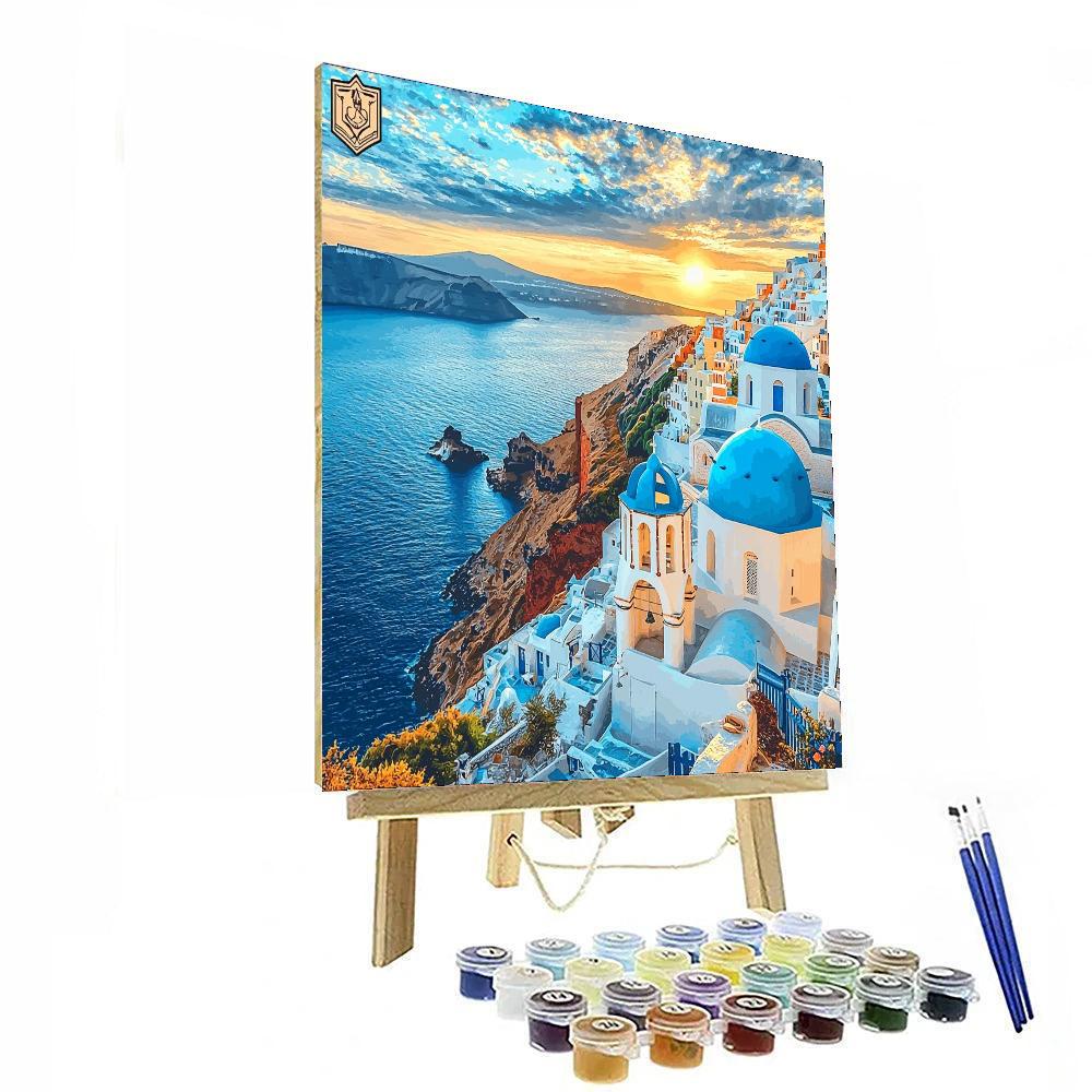 Santorini Cliffs - Greece Paint By Color