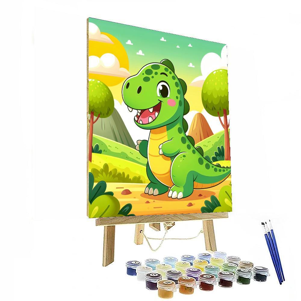 Merry Dinosaur Paint By Number