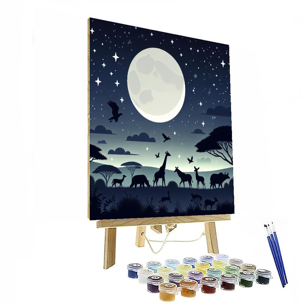 Starry Safari Night Paint By Numbers Art