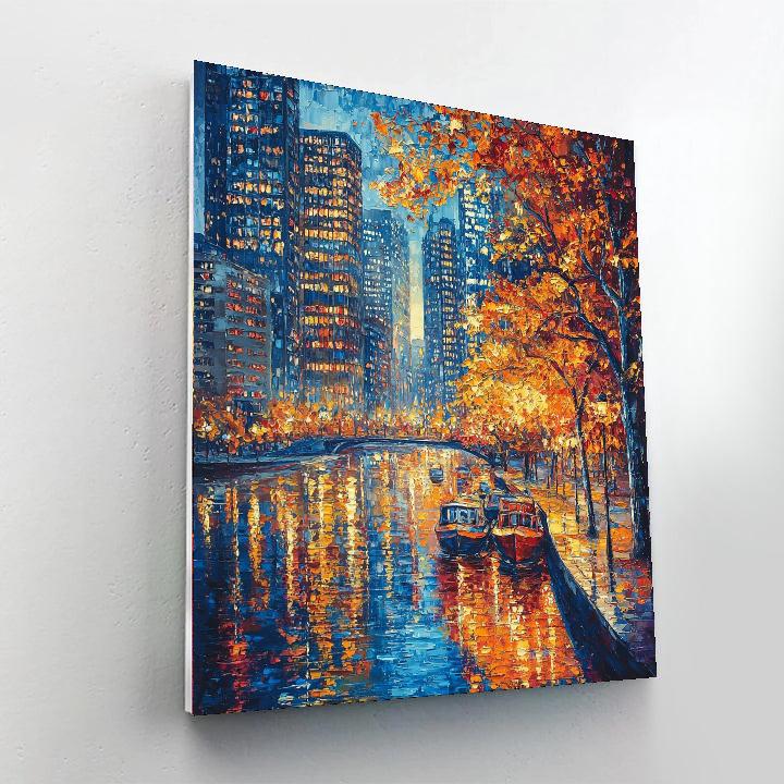 Leonid Afremov Inspired Glimmering Cityscapes  Number Painting