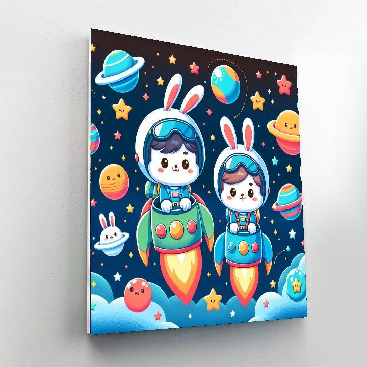 Rocketing Rabbits Numbered Painting Kits