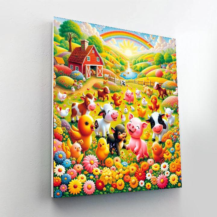 Joyful Farmyard Celebration Numbered Painting Kits