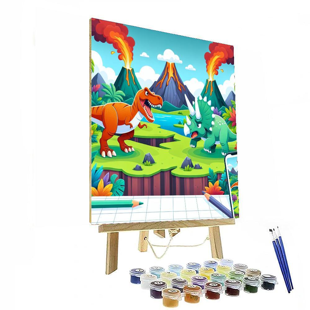 Heroic Dinosaurs Paint By Numbers Art