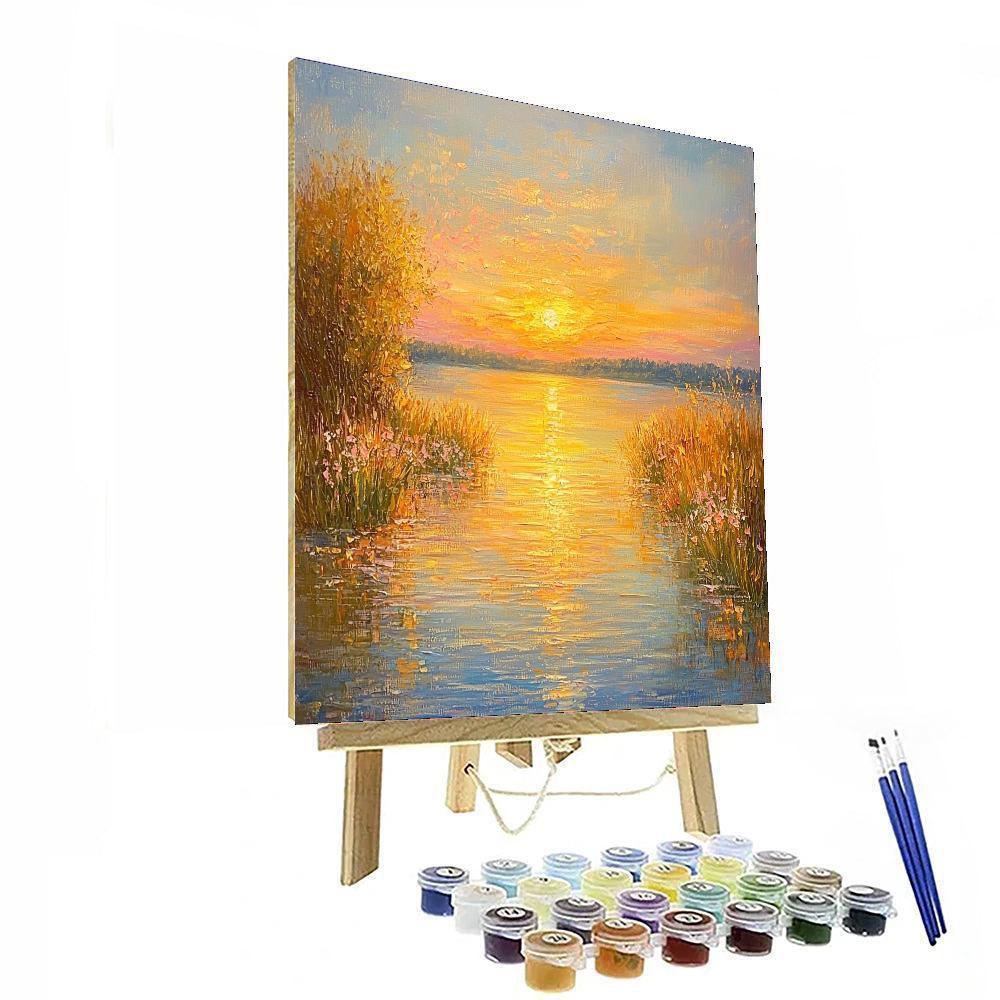 Claude Monet Inspired Golden Hour On The Seine  Paint By Numbers Kits