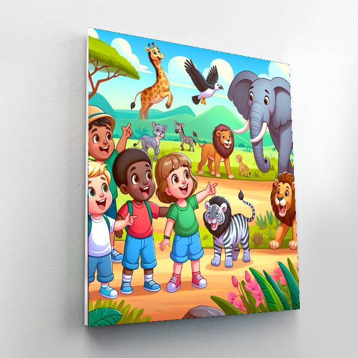 Charming Safari Expedition Painting By Numbers Kit