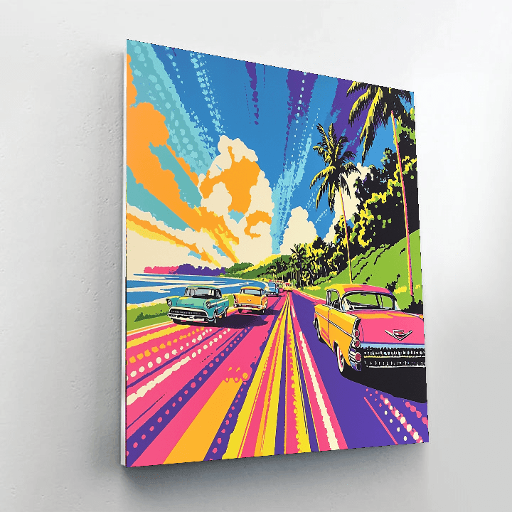 Roy Lichtenstein Inspired Vintage Road Trip  Paint By Numbers Kits