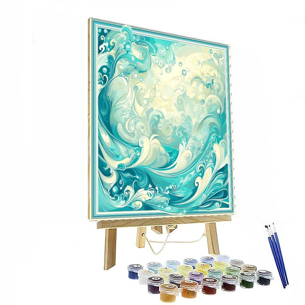 Alphonse Mucha Inspired Aqua Aura  DIY Paint By Numbers