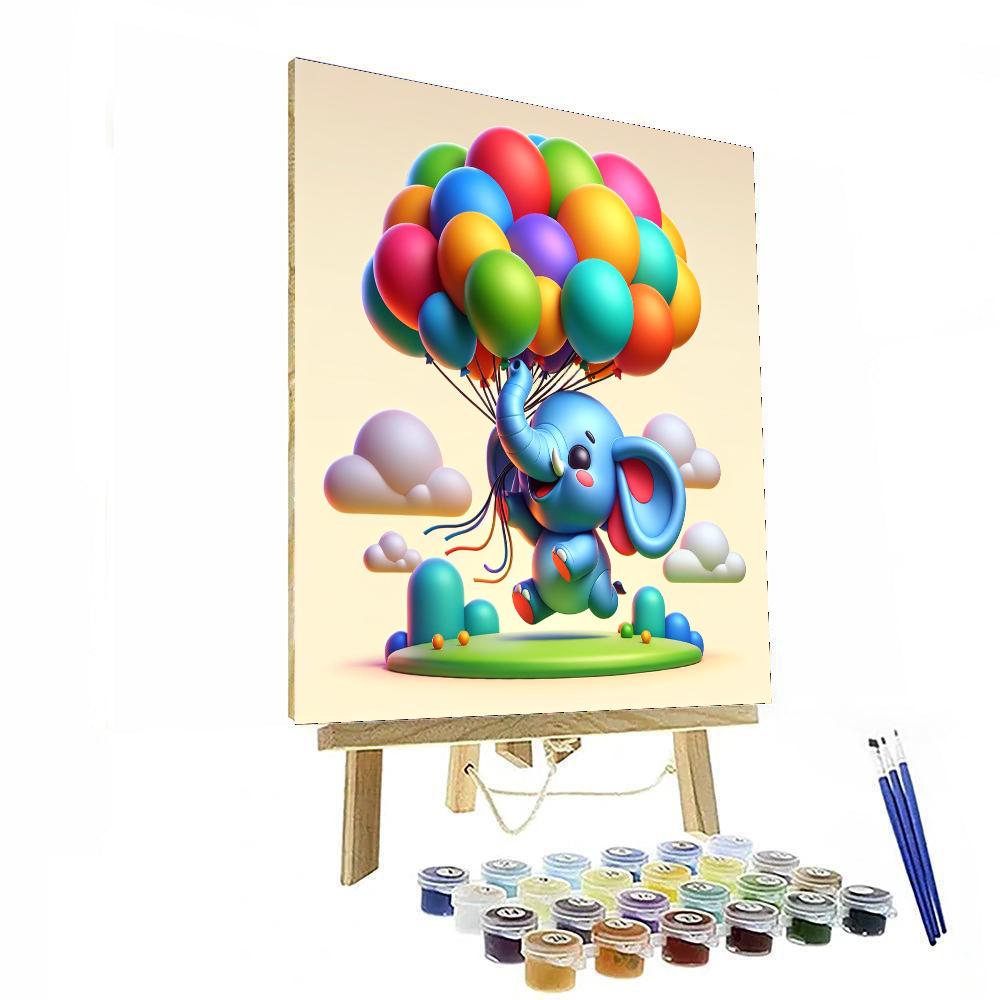 Elephant's Balloon Ride Numbered Painting Kits