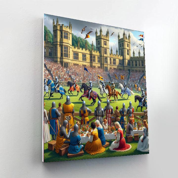Jousting Tournament At Leeds Castle Painting Number Kit