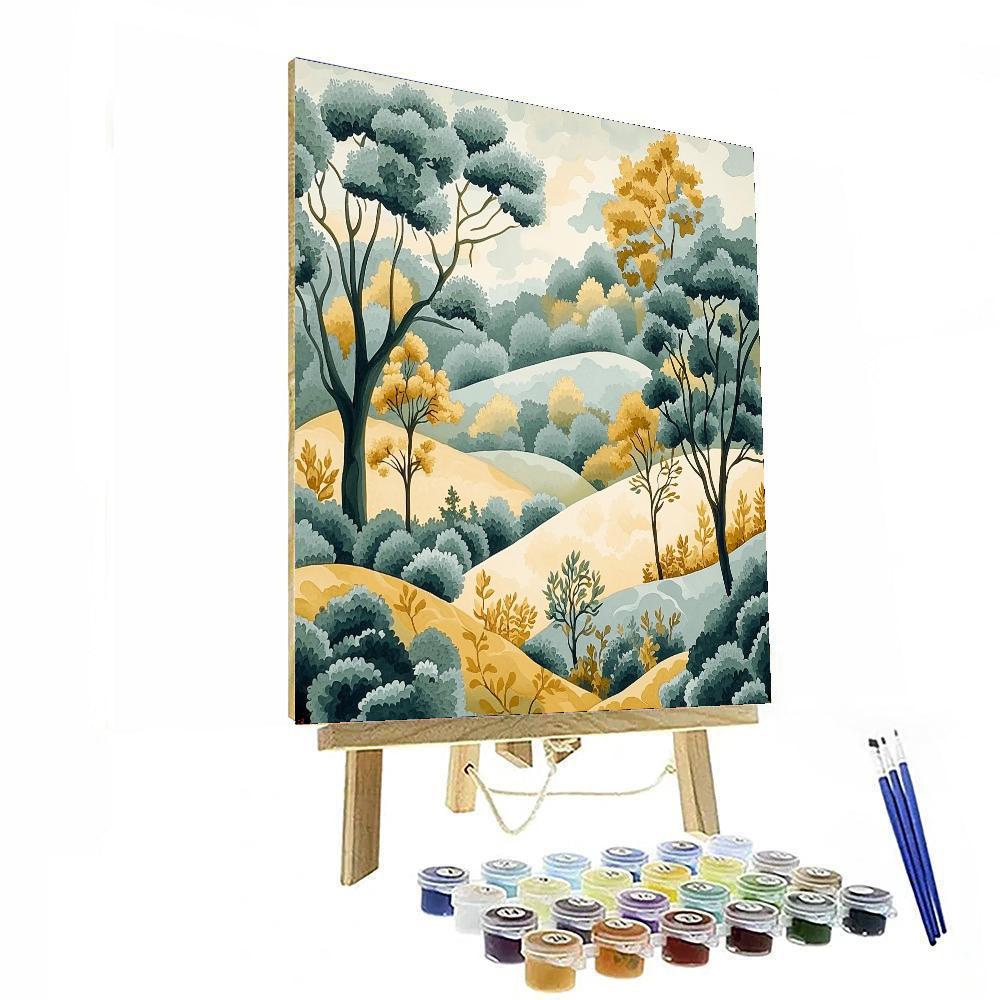 Alphonse Mucha Inspired Glistening Meadows Of Harmony  Paint By Number