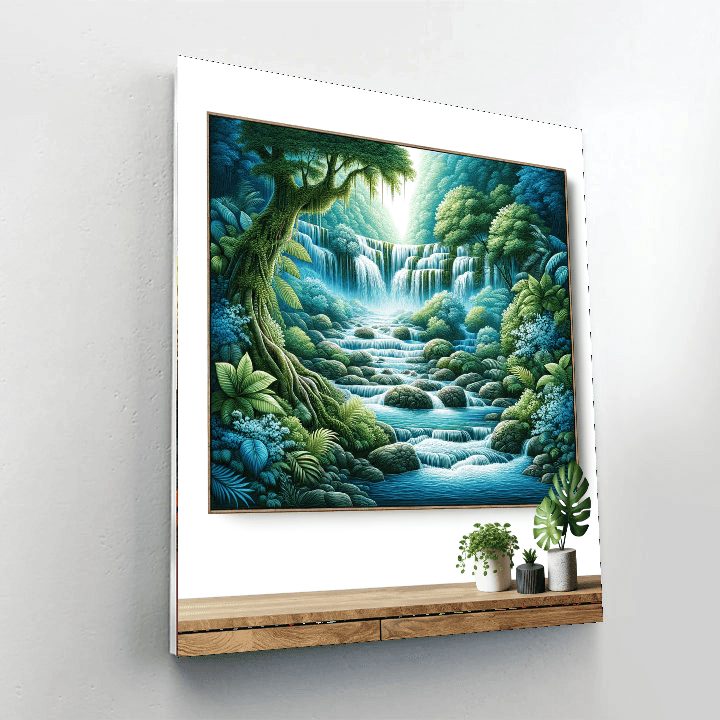 Glistening Waterfalls Painting Number Kit