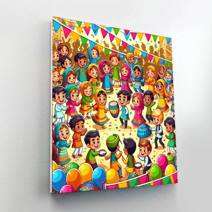 Festival Of Colors And Joy Number Painting