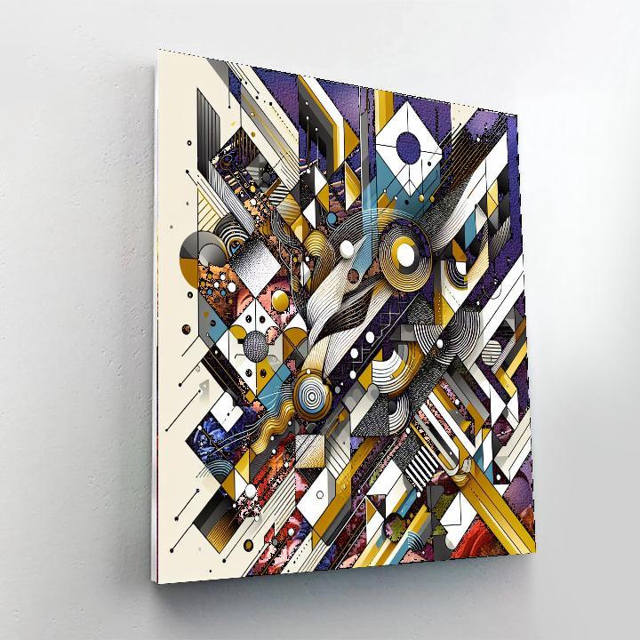 Modern Geometric Mosaic Painting Number Kit