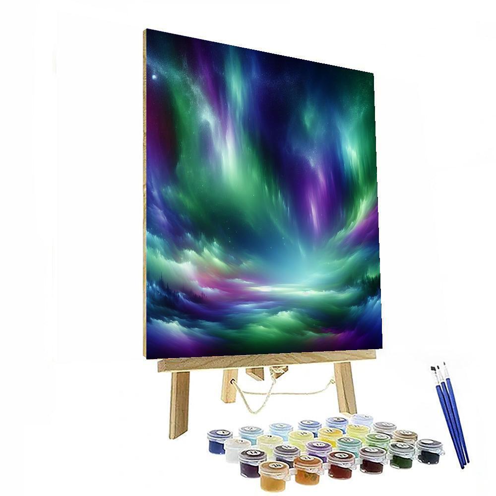 Majestic Aurora Borealis Number Painting