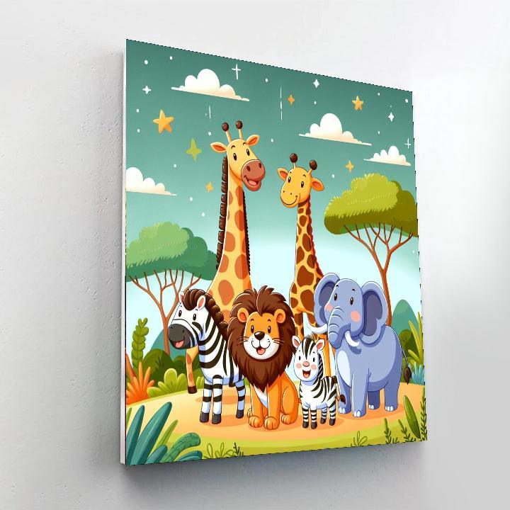 Colorful Safari Excursion Paint By Numbers Kits